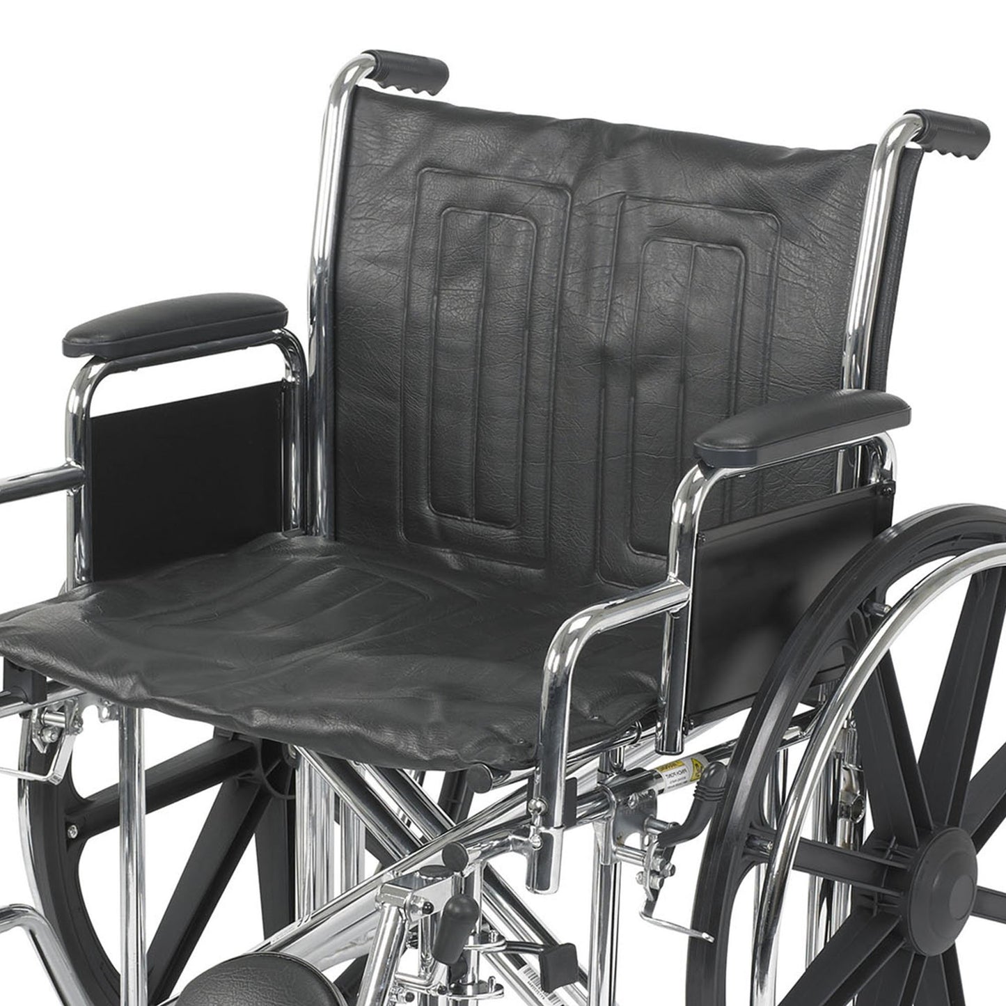 McKesson Bariatric Wheelchair Dual Axle Desk Length Arm Swing-Away Elevating Legrest Black Upholstery 22 Inch Seat Width Adult 450 lbs. Weight Capacity (1065281_EA)