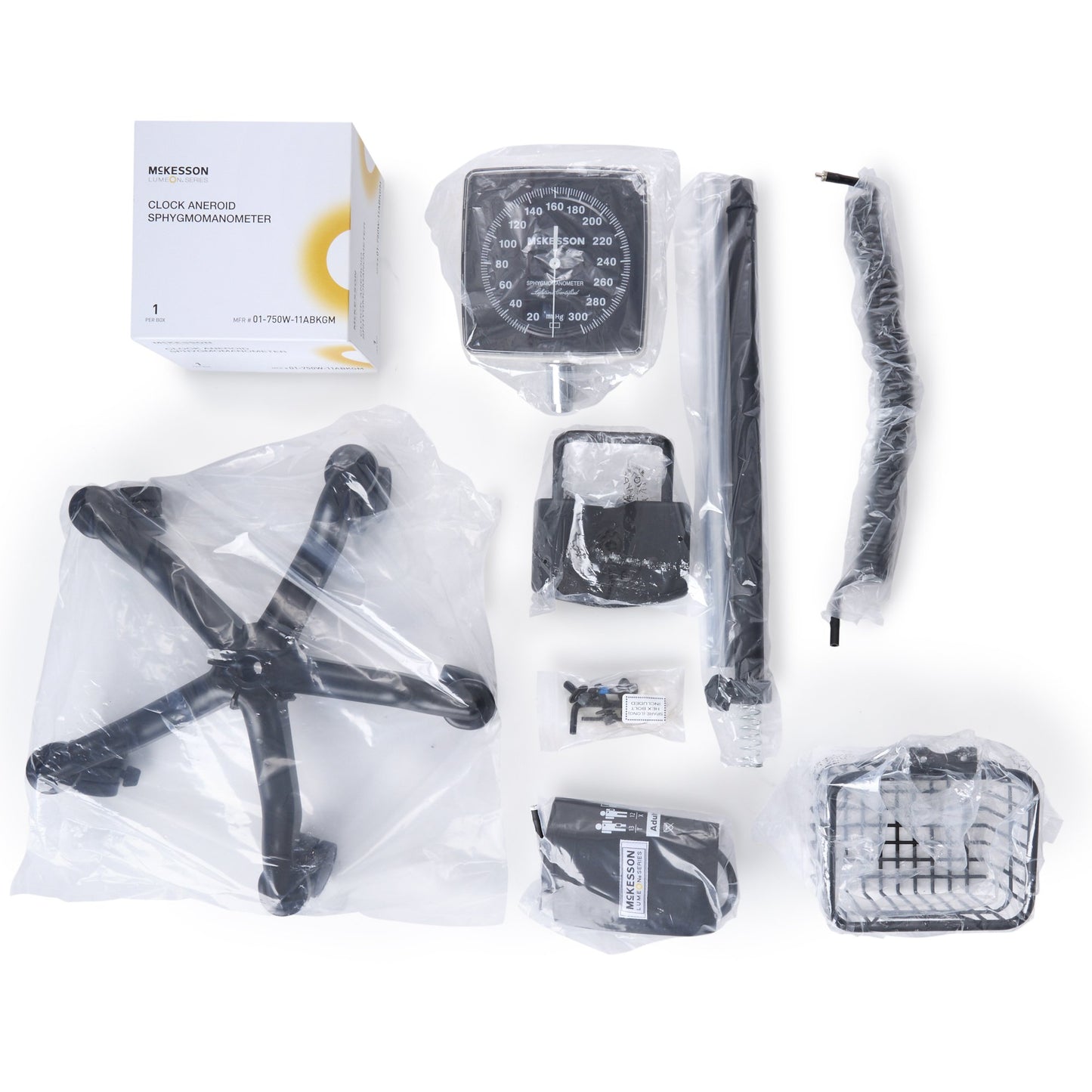 McKesson LUMEON™ Aneroid Sphygmomanometer Unit Adult Cuff Nylon Cuff 23 - 40 cm Mobile (1178037_BX)