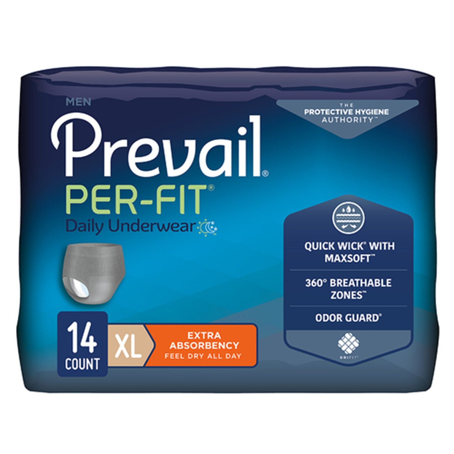 Prevail® Per-Fit® Male Adult Absorbent Underwear Pull On with Tear Away Seams X-Large Disposable Heavy Absorbency (881921_BG)