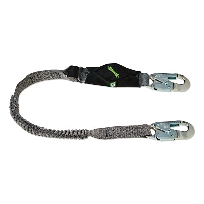 MSA V-Series Stretch Single-Leg Energy Absorbing Lanyard, 310 lb, 6ft, Sm Snap Hooks (454-10193748)