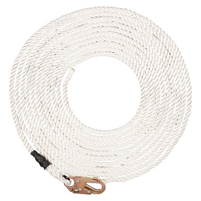 MSA Synthetic Rope Lifelines, 50 ft Snap Hook, 310 lb, 36C Snaphook (454-415869)