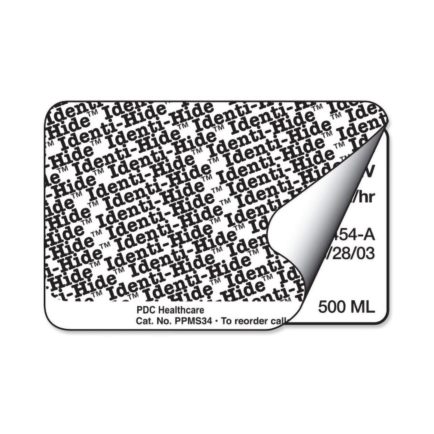 pdc® Identi-Hide™ Pre-Printed Label Chart Tab White Paper Hide Identi-Hide Black Privacy Label 2 X 3 Inch (1048263_RL)