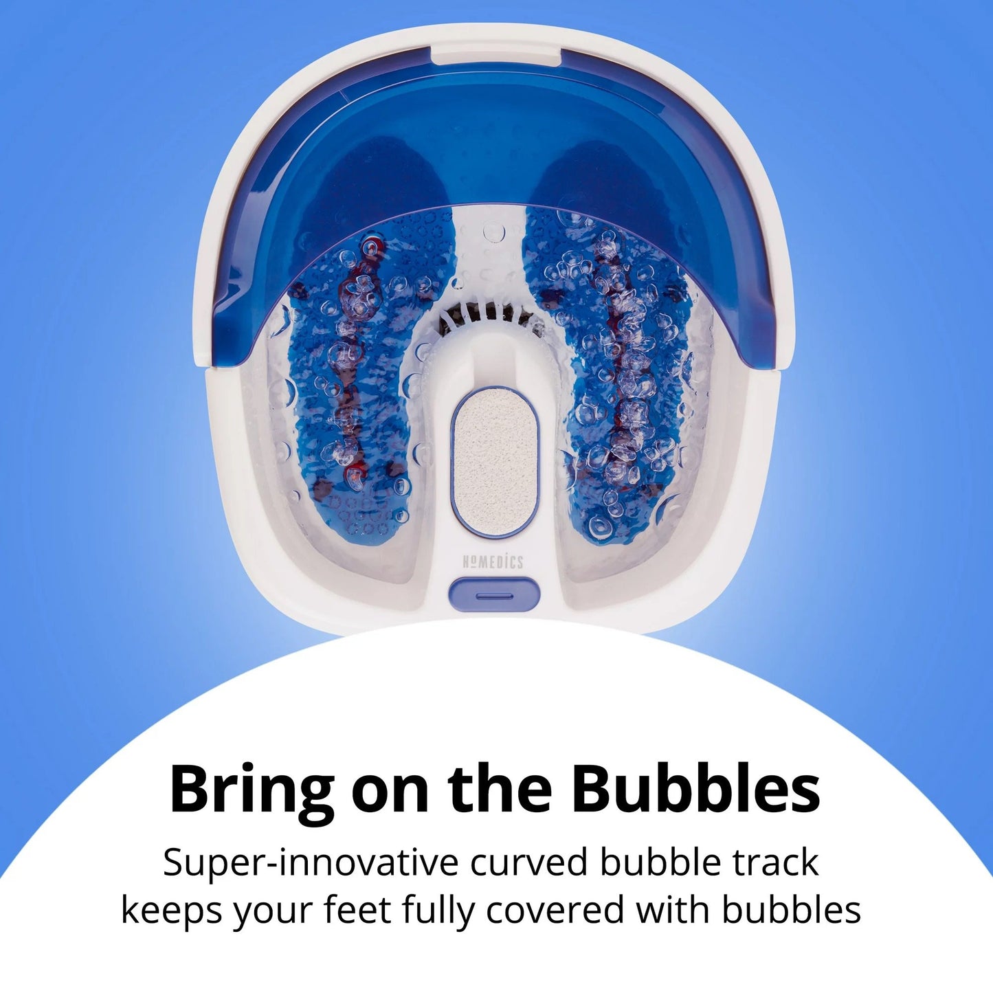 HoMedics® Bubble Bliss Elite Foot Bath with Heat Boost Blue / White Plastic (1253807_EA)