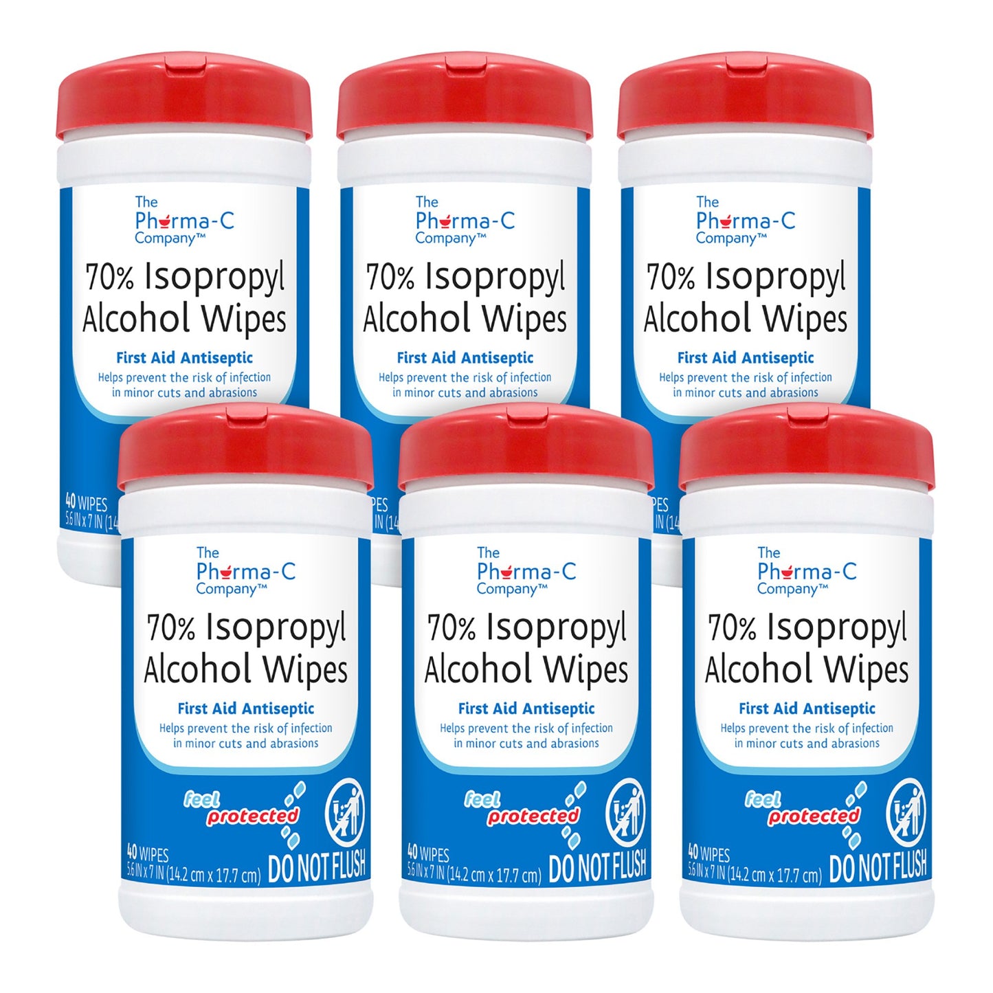 The Pharma-C Company® Antiseptic Skin Wipe Isopropyl Alcohol Towelette Canister (851821_PK)
