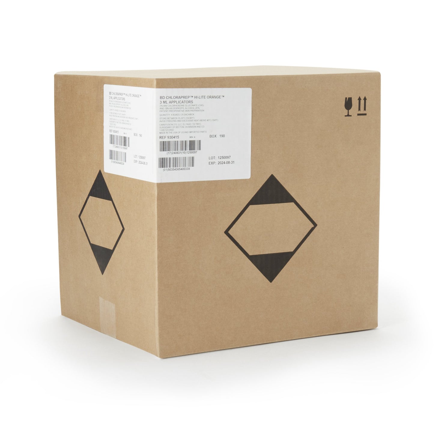 ChloraPrep™ Hi-Lite Orange™ Skin Prep Solution 3 mL Foam Applicator 2% / 70% Strength CHG (Chlorhexidine Gluconate) / Isopropyl Alcohol Sterile (1189867_CT)