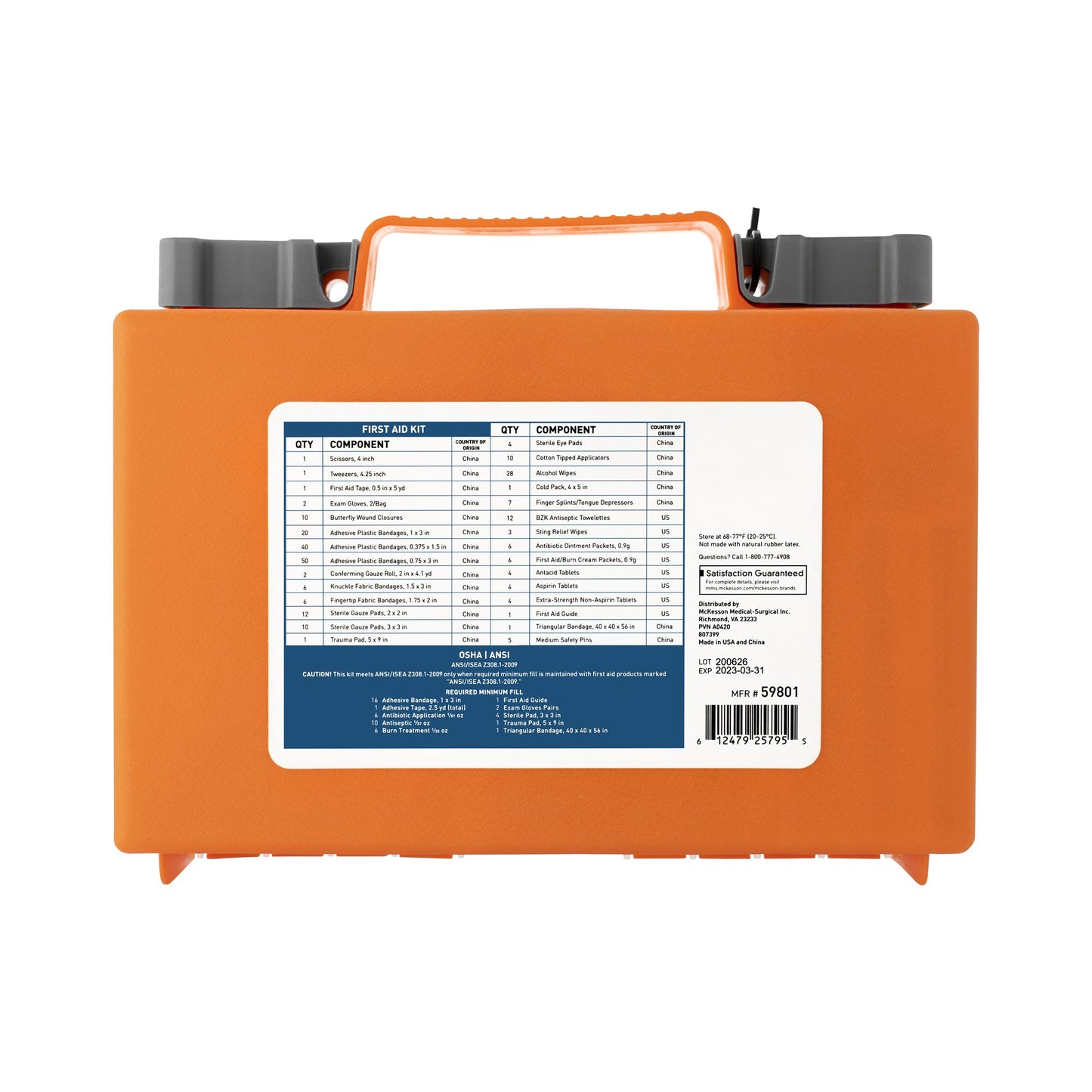 McKesson First Aid Kit 50 Person Plastic Case (1164080_KT)