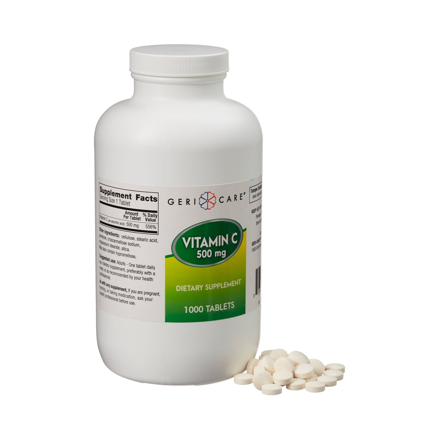 Geri-Care® Vitamin C Supplement Ascorbic Acid 500 mg Strength Tablet 1,000 per Bottle (633787_BT)