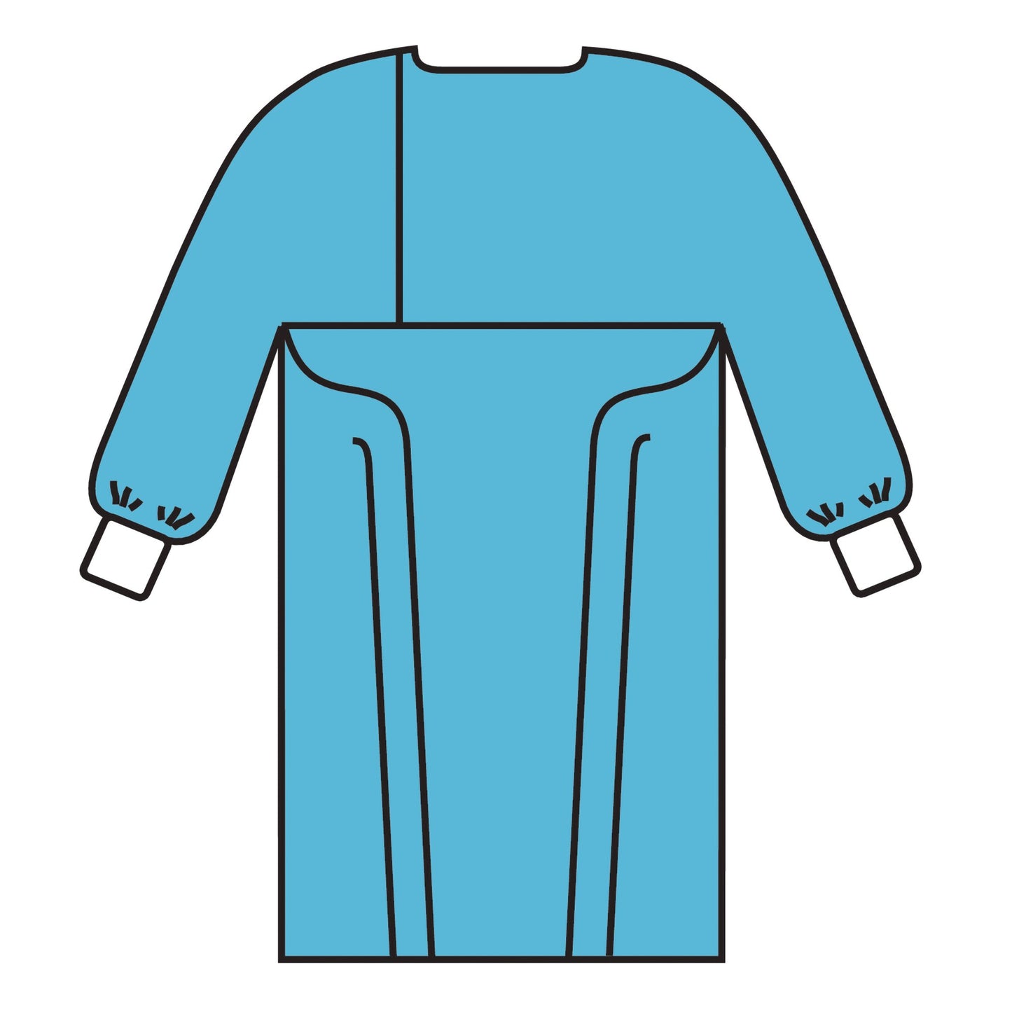 Halyard Protective Procedure Gown One Size Fits Most Blue NonSterile Not Rated Disposable (691480_PK)