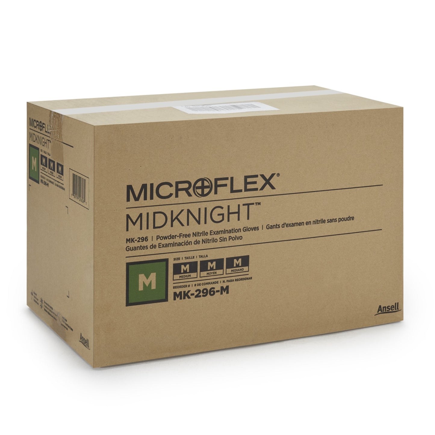 MICROFLEX® MidKnight™ Exam Glove Medium NonSterile Nitrile Standard Cuff Length Fully Textured Black Fentanyl Tested (688019_CS)