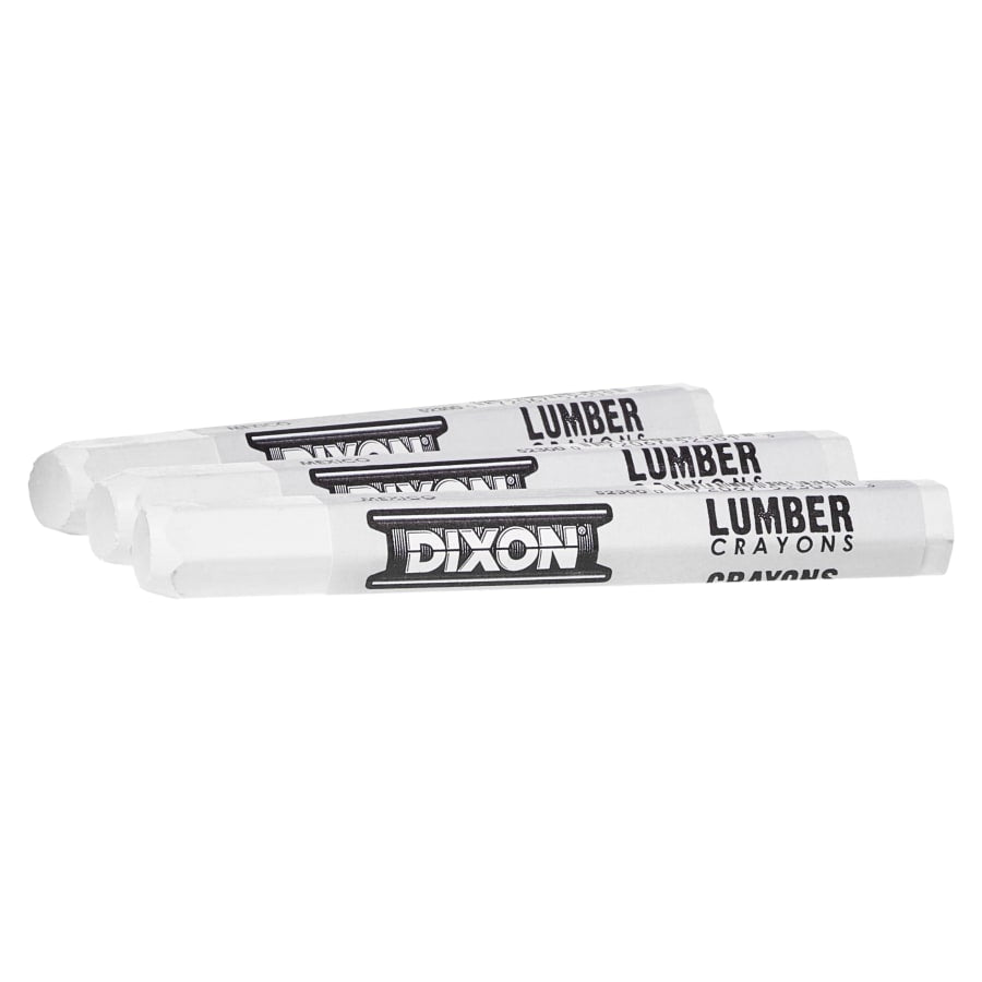 Dixon Industrial Lumber Crayons, 1/2 in X 4 1/2 in, White (464-52300)