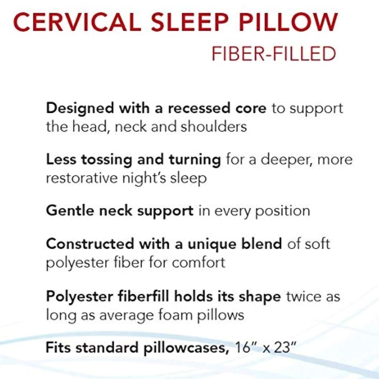 Roscoe Medical Cervical Pillow Soft 16 X 23 Inch White (999349_EA)