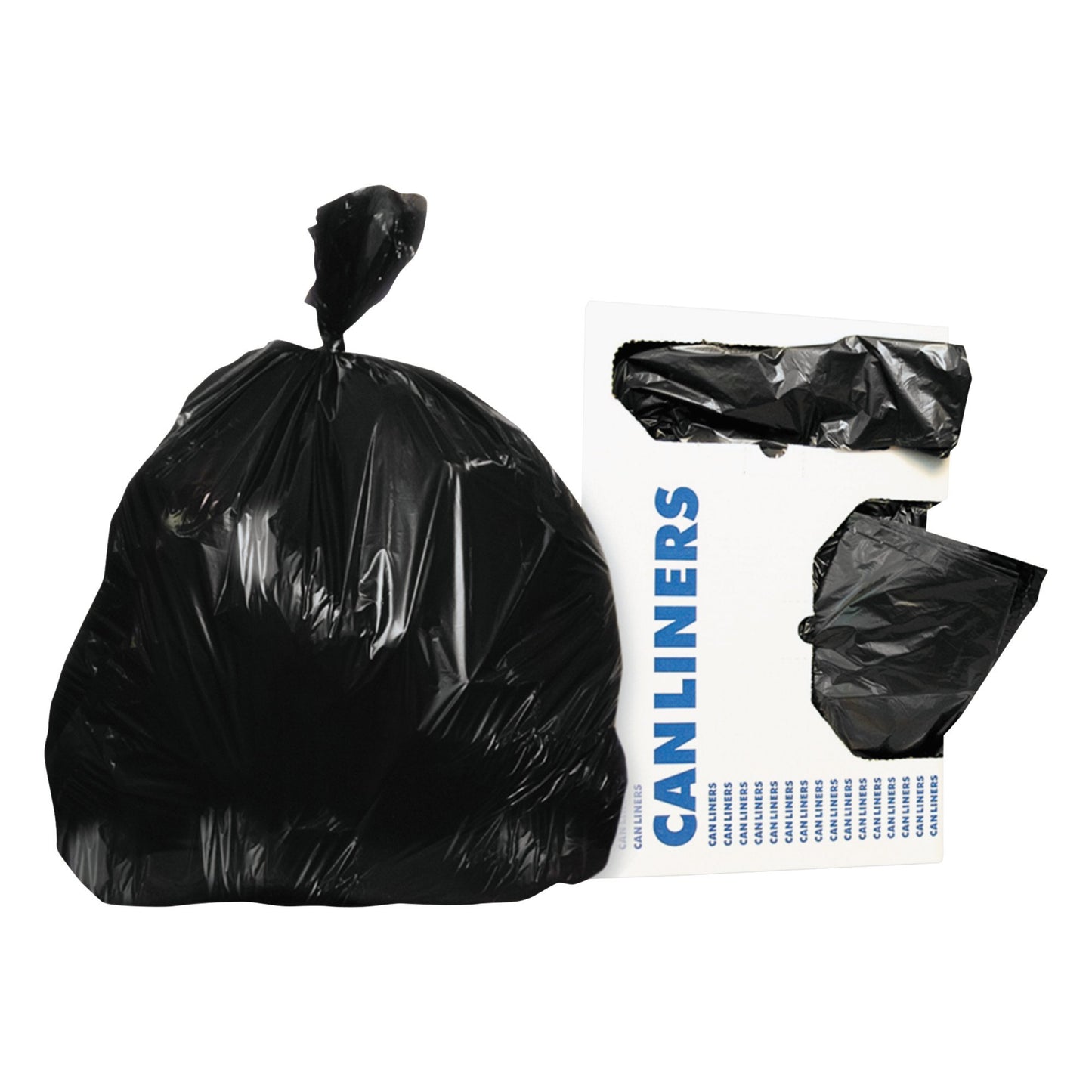 Heritage™ X-Liner™ Trash Bag 60 gal. Black Reprocessed Resin 2 mil 38 X 58 Inch Star Seal Bottom Flat Pack (741372_CS)