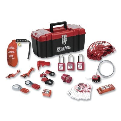 Master Lock Company Portable Lockout Kit, 18-piece, Includes 3-Padlocks/Toolbox (470-1457VE410KA)