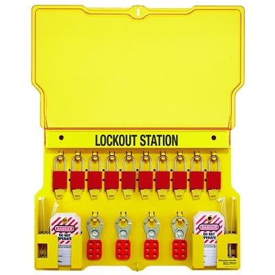 Master Lock Company Safety Series Lockout Stations with Key Registration Card, 22in, Anod. Alum 1-Lk (470-1483BP1106)