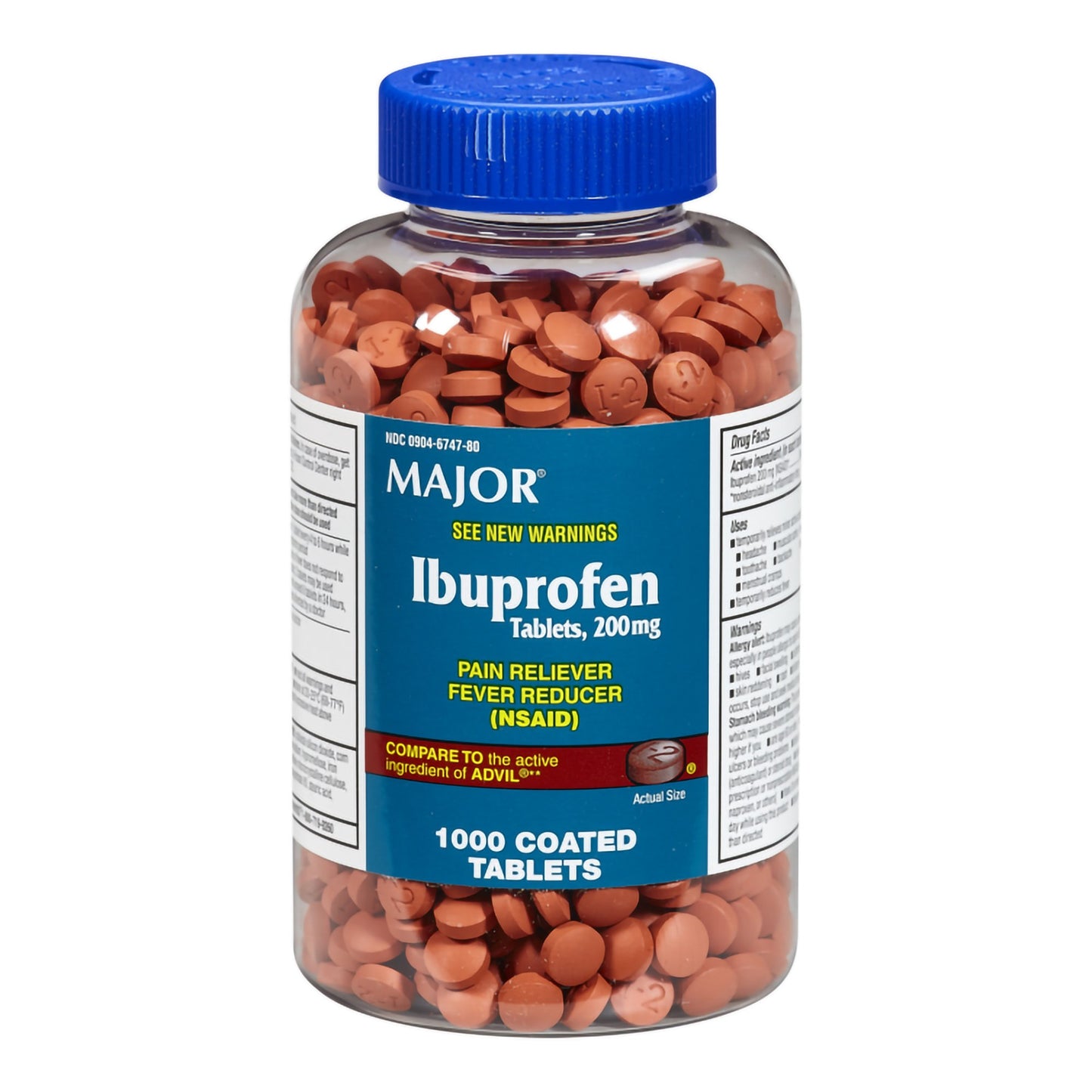 Major® Pain Relief 200 mg Strength Ibuprofen Tablet 1,000 per Bottle (1126691_BT)