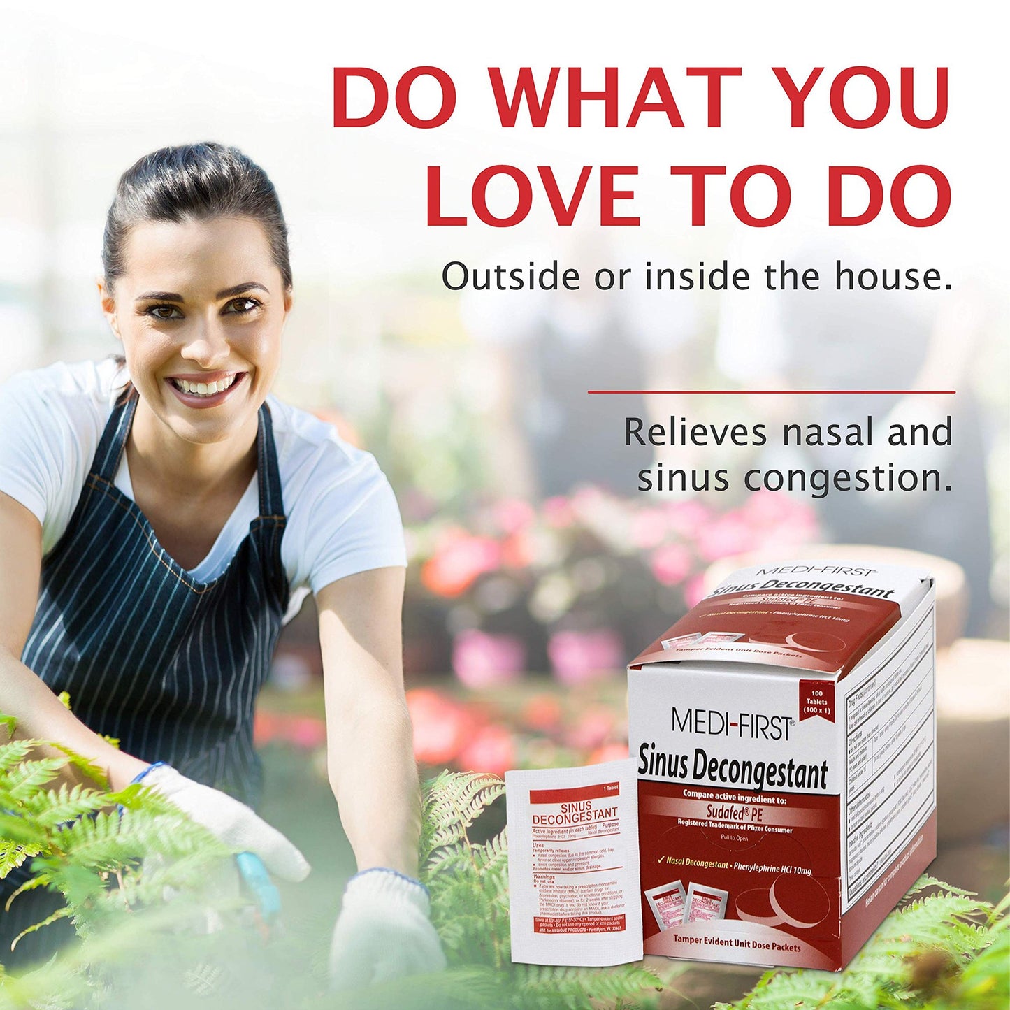 Medi-First® Sinus Relief 10 mg Strength Tablet 100 per Box (788102_BX)