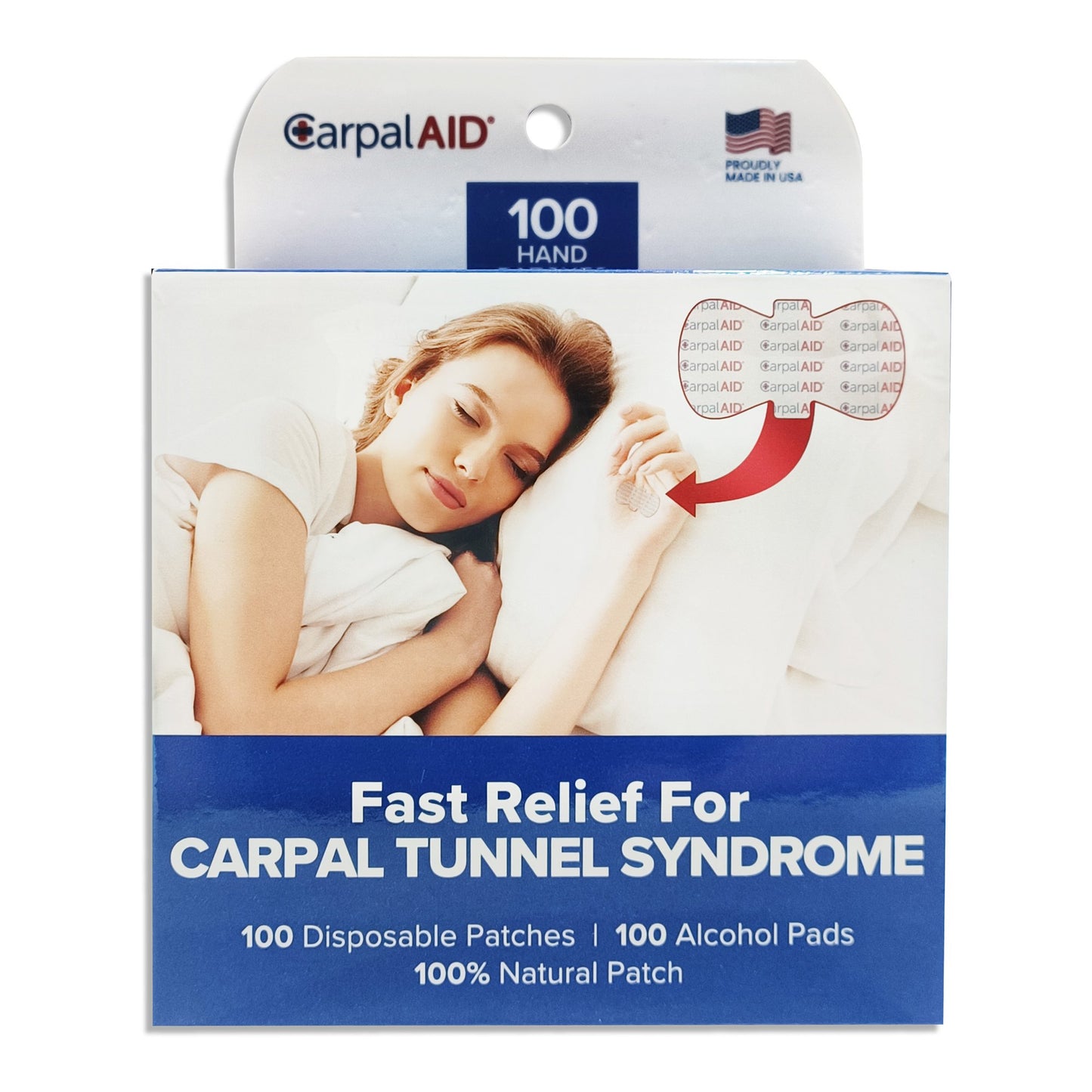 Carpal AID® Patch Hand-Based Carpal Tunnel Support Plastic Left or Right Hand Clear One Size Fits Most (1254009_PK)