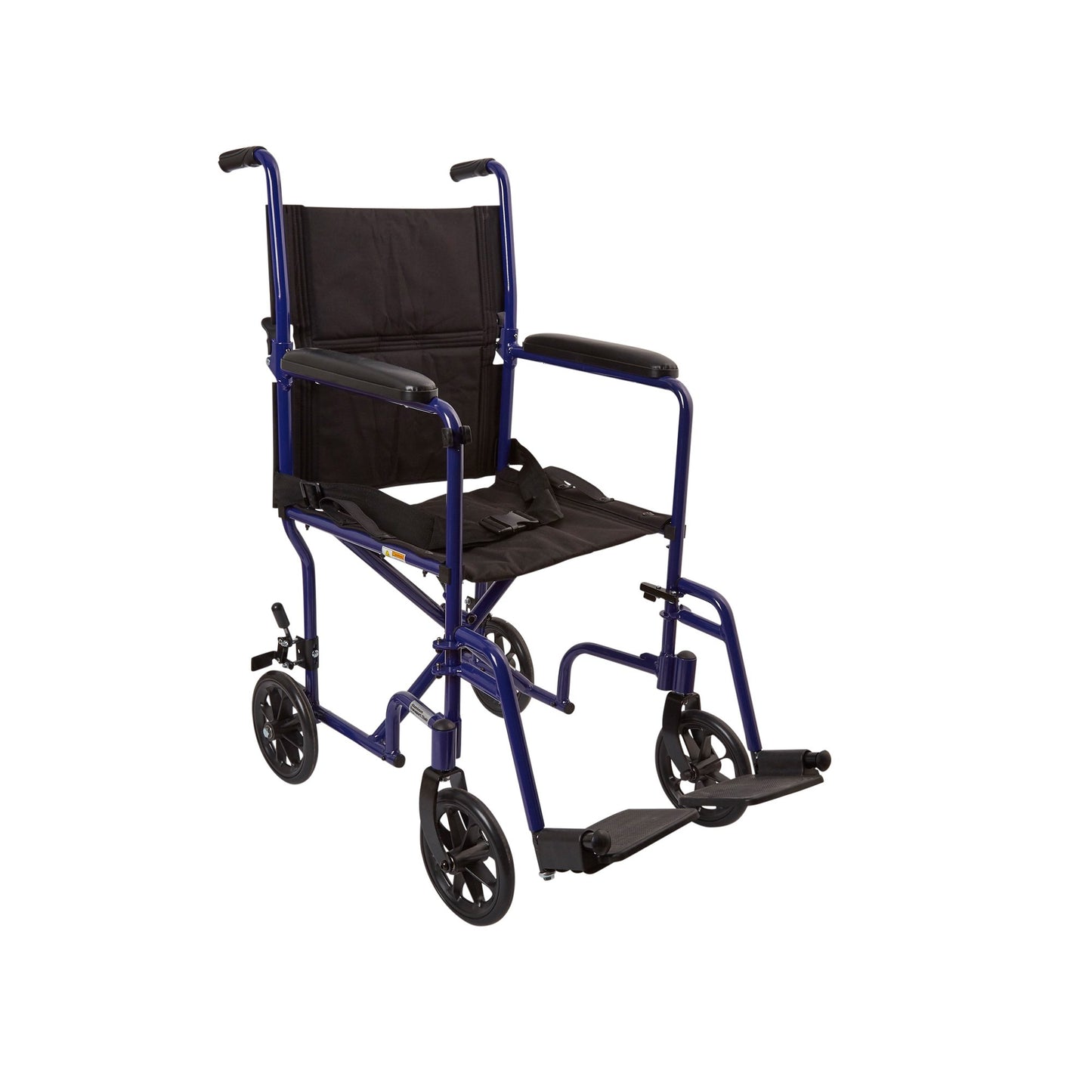 McKesson Transport Chair 19 Inch Seat Width Full Length Arm Swing-Away Footrest Aluminum Frame with Blue Finish (1065256_EA)