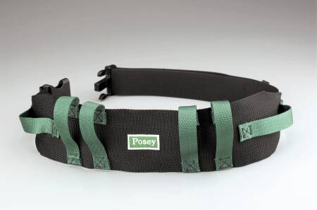 Posey® Gait Belt with Handles 54 Inch Length Black / Green Nylon (462052_EA)