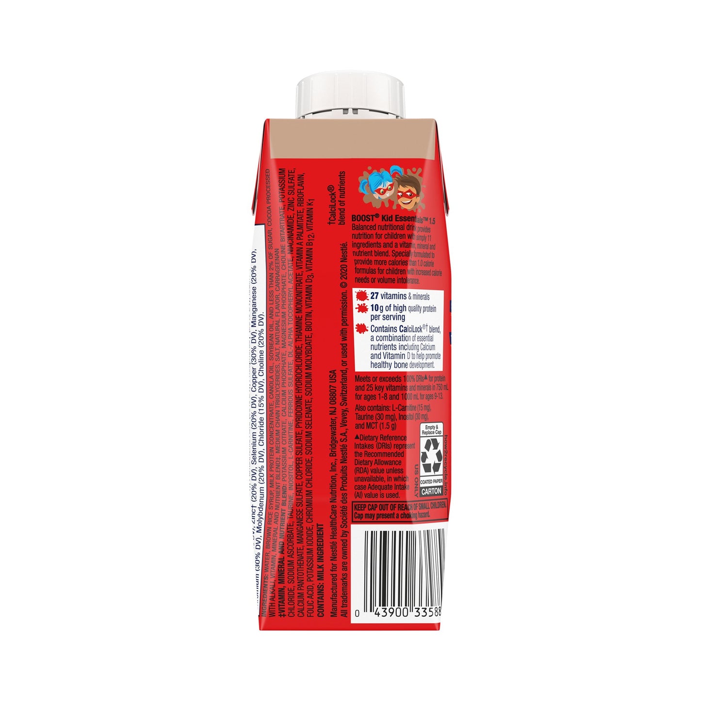 Boost® Kid Essentials™ 1.5 Pediatric Oral Supplement Chocolate Craze Flavor 8 oz. Carton Liquid Vitamins / Minerals (1178509_EA)