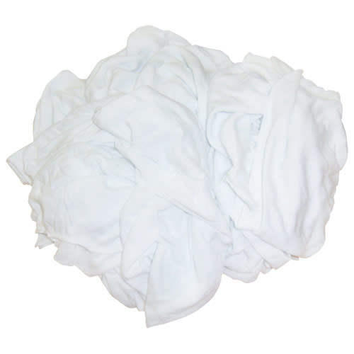 Hospeco® New Washed and Bleached T-Shirt Knits, Various Constructions, Bulk, White, 5lb Box (HOS480-05)