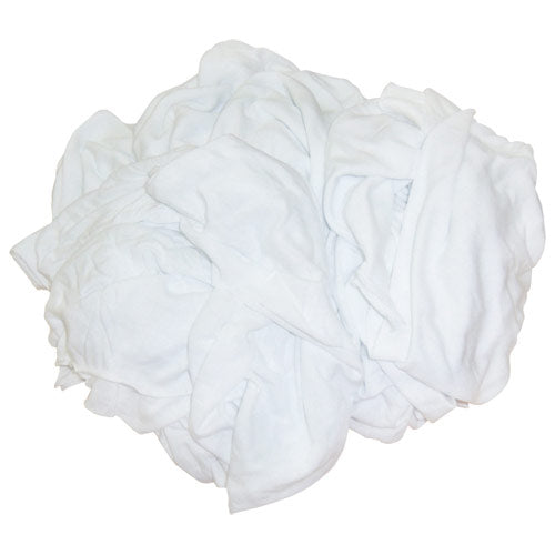 Hospeco® New Washed & Bleached Mixed White Knits (T-Shirt), 25lb Box (HOS480-25)