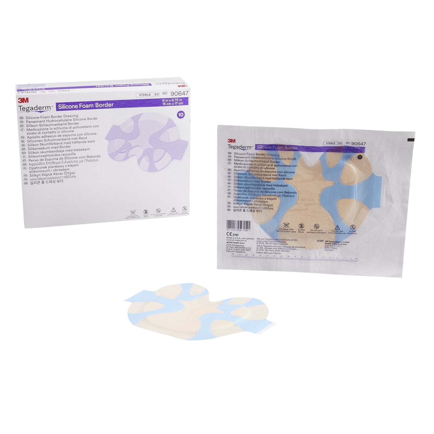 3M™ Tegaderm™ Foam Dressing 6 X 6-3/4 Inch With Border Film Backing Silicone Adhesive Sacral Sterile (1078888_CS)