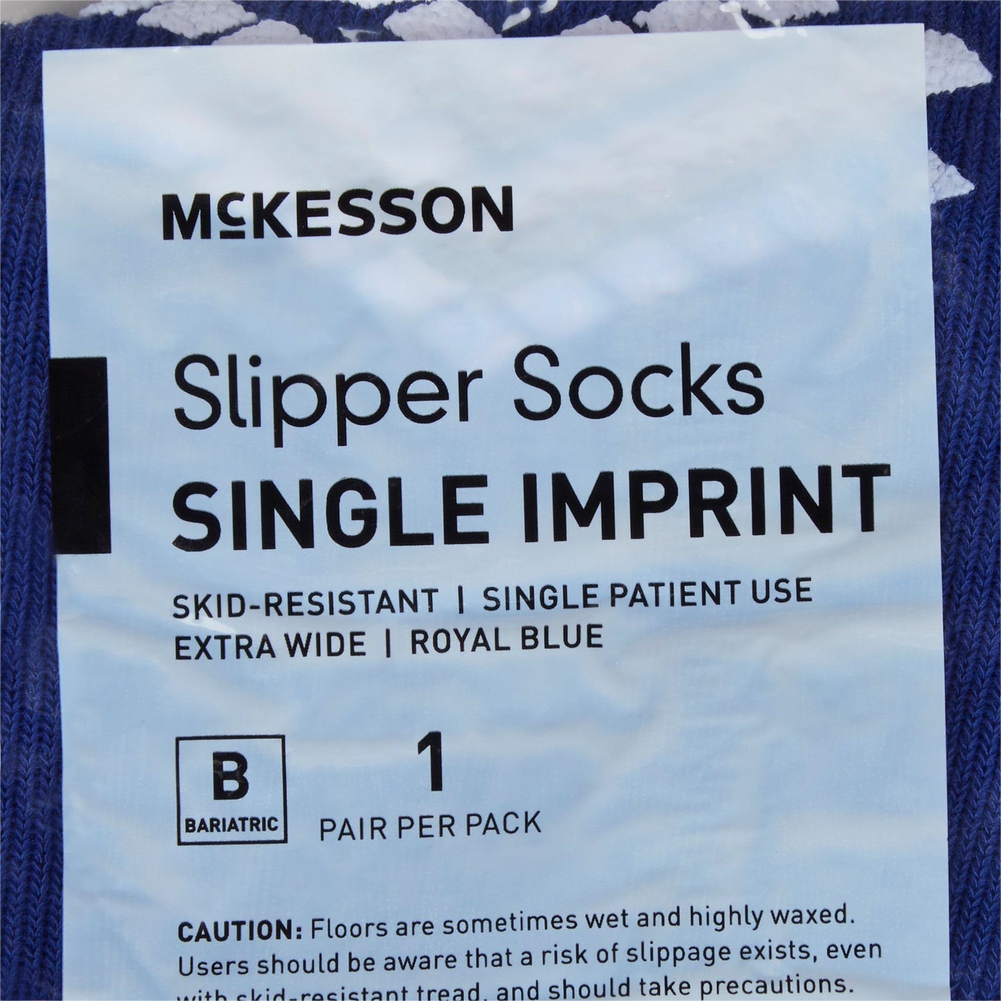 McKesson Slipper Socks Unisex Adult Bariatric / X-Wide Single Tread Single Patient Use Royal Blue (1038462_PR)