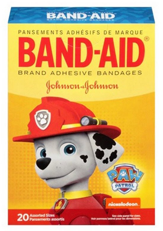 Band-Aid® Adhesive Strip 5/8 X 2-1/4 Inch / 3/4 X 3 Inch Plastic Rectangle / Round Kid Design (Paw Patrol) Sterile (995077_BX)