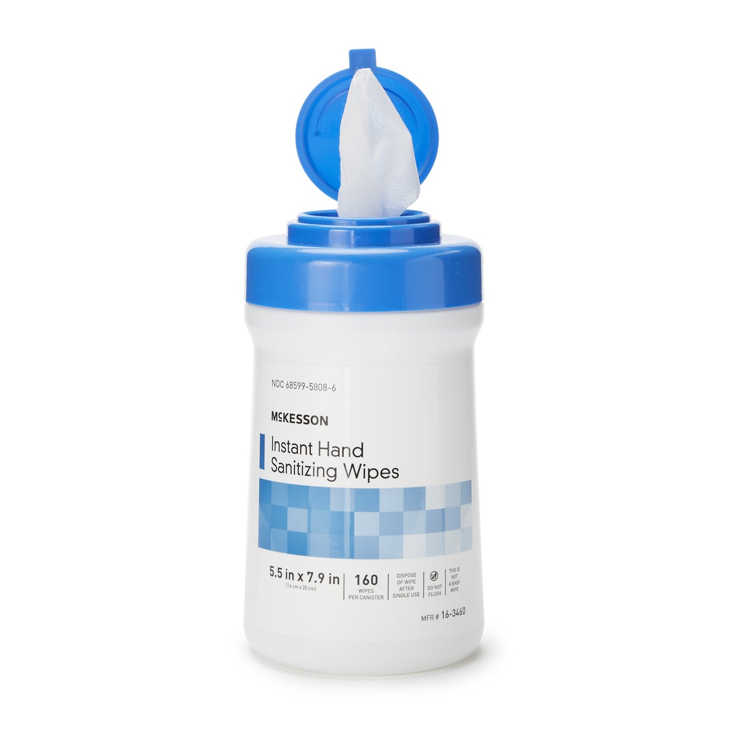 McKesson Hand Sanitizing Wipe 160 Count Ethyl Alcohol Wipe Canister (1179868_CS)