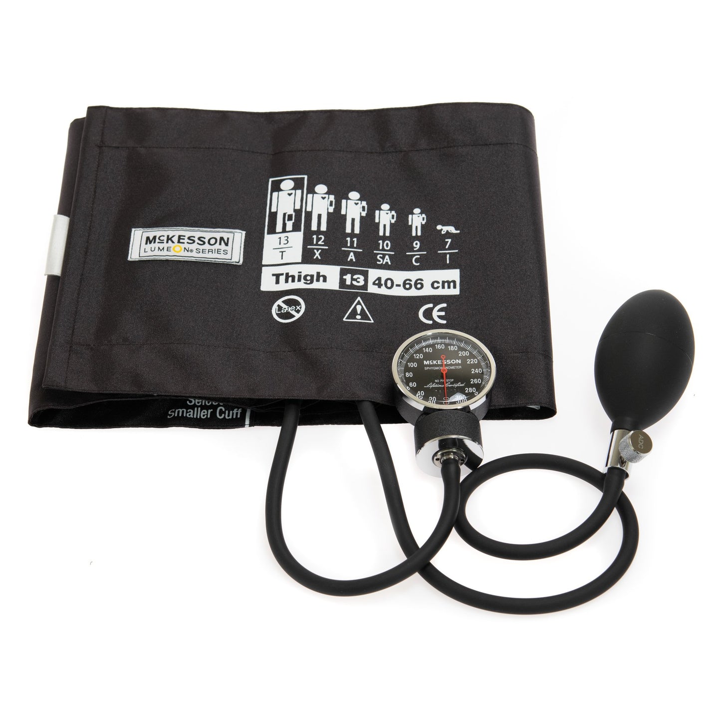 McKesson LUMEON™ Aneroid Sphygmomanometer Unit Thigh Cuff Nylon Cuff 40 - 66 cm Pocket Aneroid (804069_CS)
