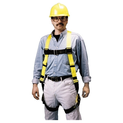 Miller Fall Protection Non-Stretch Harness, Back D-Ring, Tongue Legs/Mating Chest/Friction Shoulders, Yellow (493-850-4UYK)