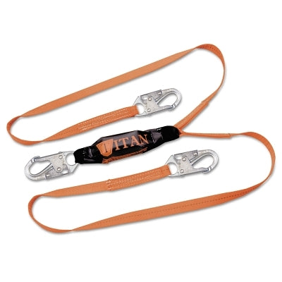 Honeywell Titan Pack-Type Shock Absorbing Lanyard, Locking Snap Hooks, 2 Leg, Orange (493-T6121-Z76FTAF)