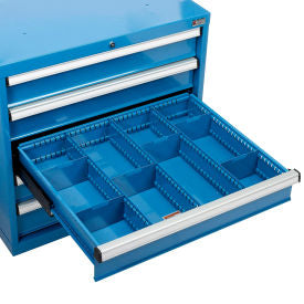 Global Industrial Divider Kit for 5"H Drawer of Modular Drawer Cabinet 30"W x 27"D, Blue (WB493321)