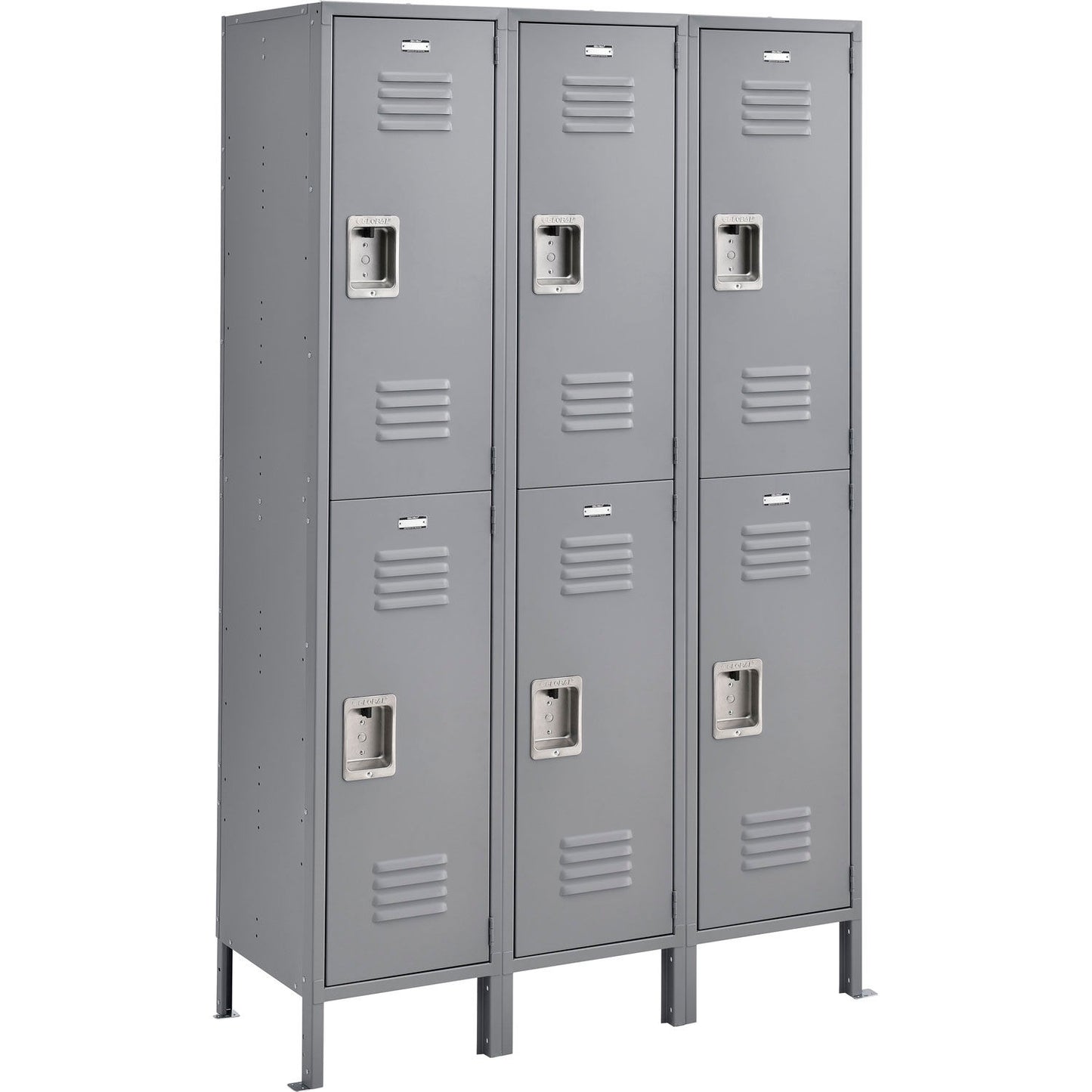 Global Industrial Infinity 2-Tier 6 Door Locker, 45"W x 18"D x 78"H, Gray, Unassembled (WB493660GY)
