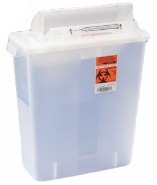 SharpStar™ In-Room™ Sharps Container Translucent 16-1/2 H X 13-3/4 W X 6 D Inch Horizontal Entry 3 Gallon (277085_CS)