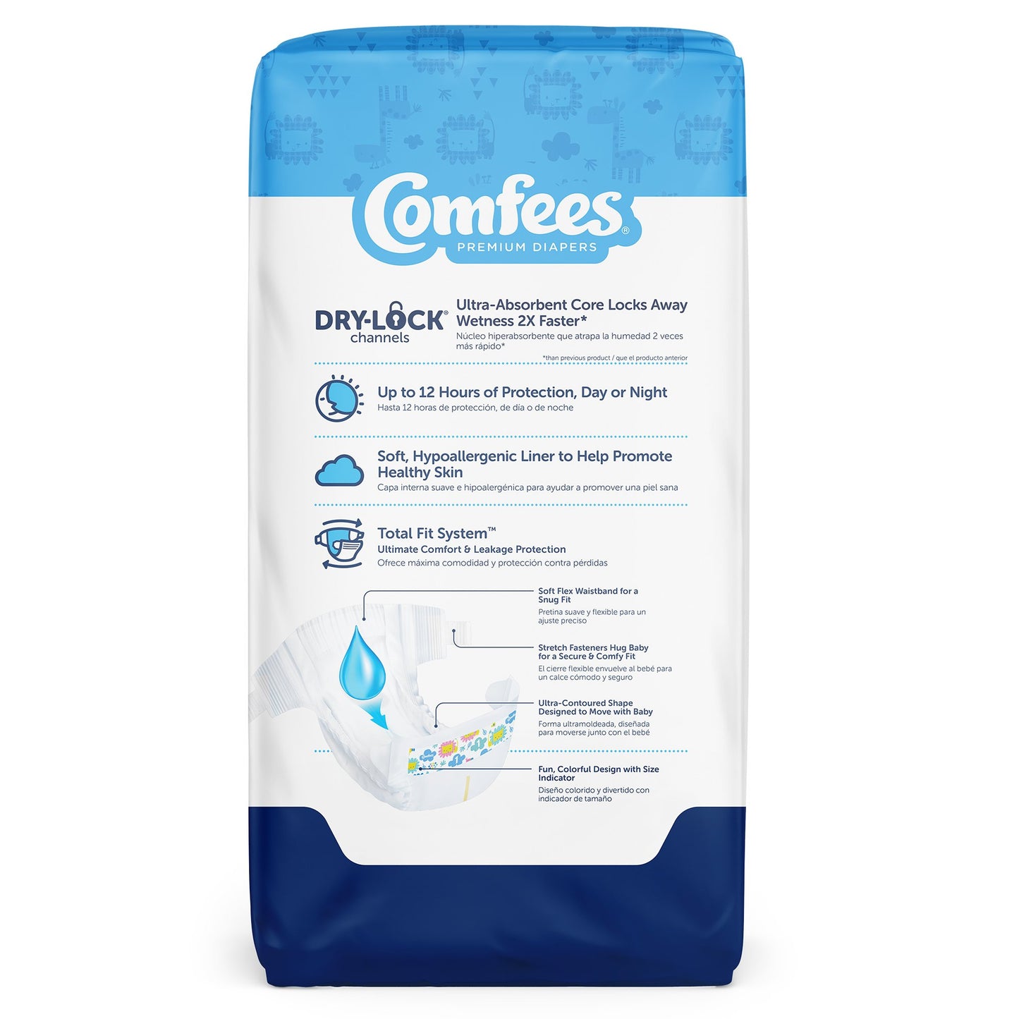 Comfees® Unisex Baby Diaper Size 1 Disposable Moderate Absorbency (907019_CS)