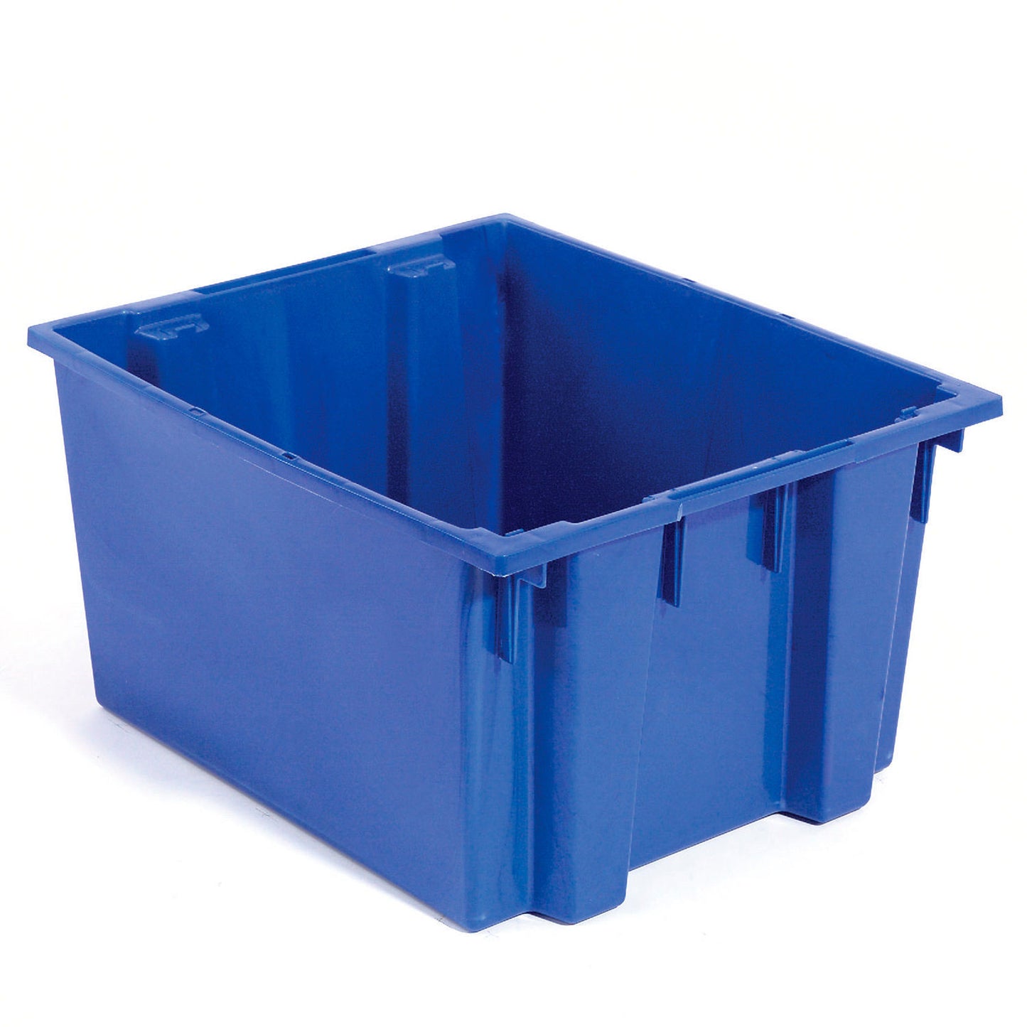 Global Industrial Plastic Stack & Nest Storage Container, No Lid, 29-1/2"Lx19-1/2"Wx15"H, Blue (WB274319BL)