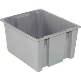 Global Industrial Plastic Stack & Nest Storage Container, No Lid, 23-1/2"Lx19-1/2"Wx13"H, Gray (WB274318GY)