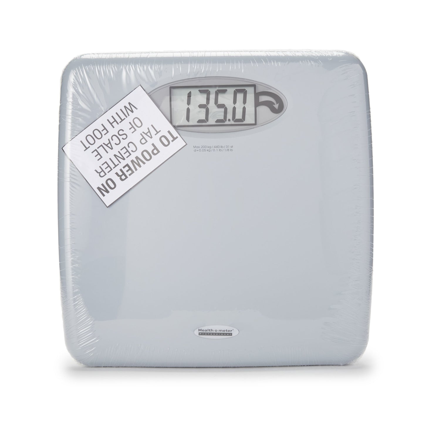 Health O Meter® Floor Scale Digital Display 440 lbs. / 200 kg Capacity White Battery Operated (626874_EA)