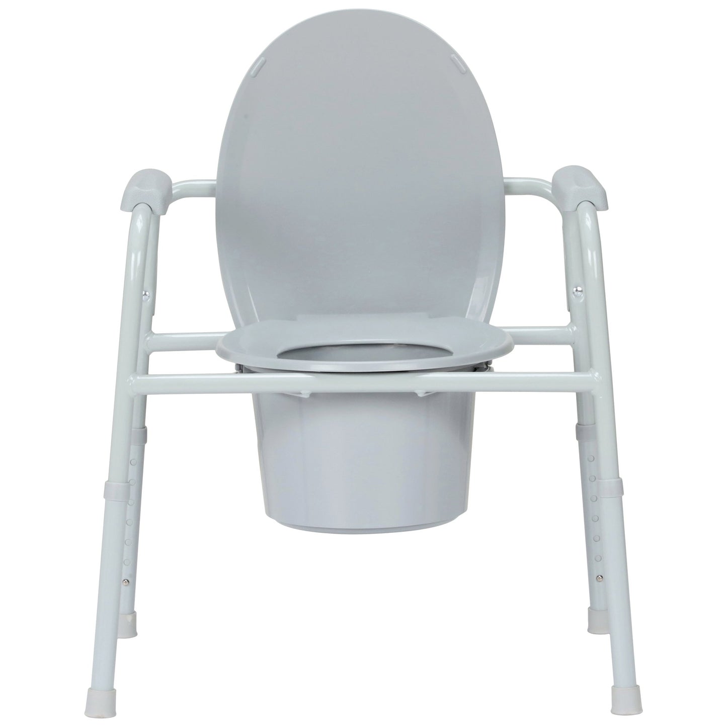 McKesson 3-in-1 Commode Chair Fixed Arms Steel Frame Back Bar 13-3/4 Inch Seat Width 350 lbs. Weight Capacity (1073634_CS)