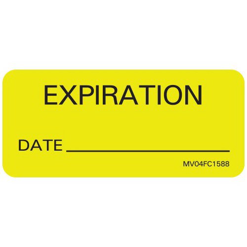 MedVision® Pre-Printed Label Auxiliary Label Yellow Paper Expiration Black Quality Control Label 1X 2-1/4 Inch (1028787_RL)