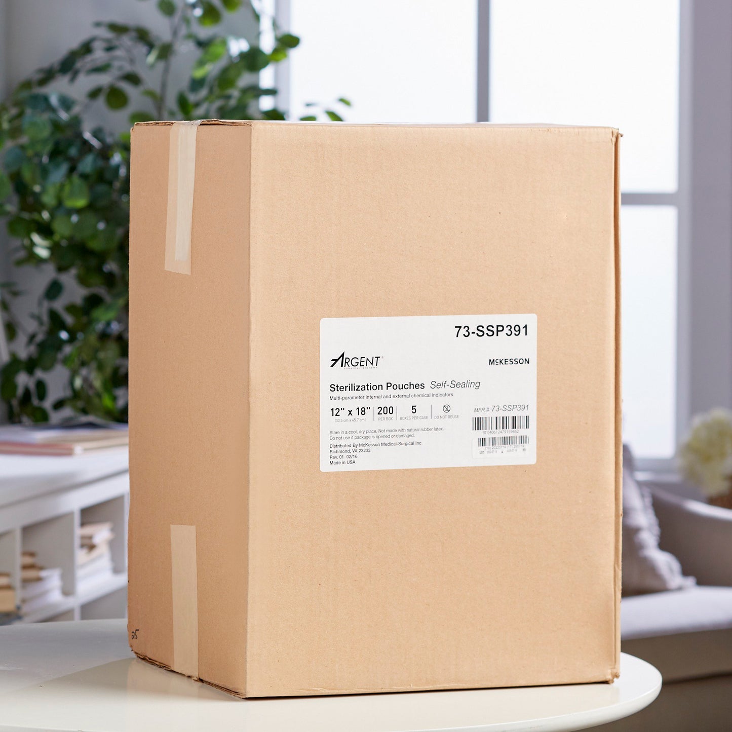 McKesson Argent™ Sure-Check® Sterilization Pouch Ethylene Oxide (EO) Gas / Steam 12 X 18 Inch Transparent / Blue Self Seal Paper / Film (527136_BX)