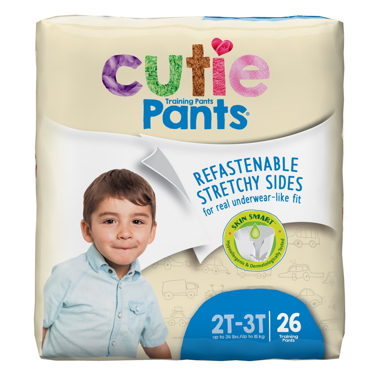 Cutie Pants® Male Toddler Training Pants Size 2T to 3T Disposable Heavy Absorbency (831574_CS)