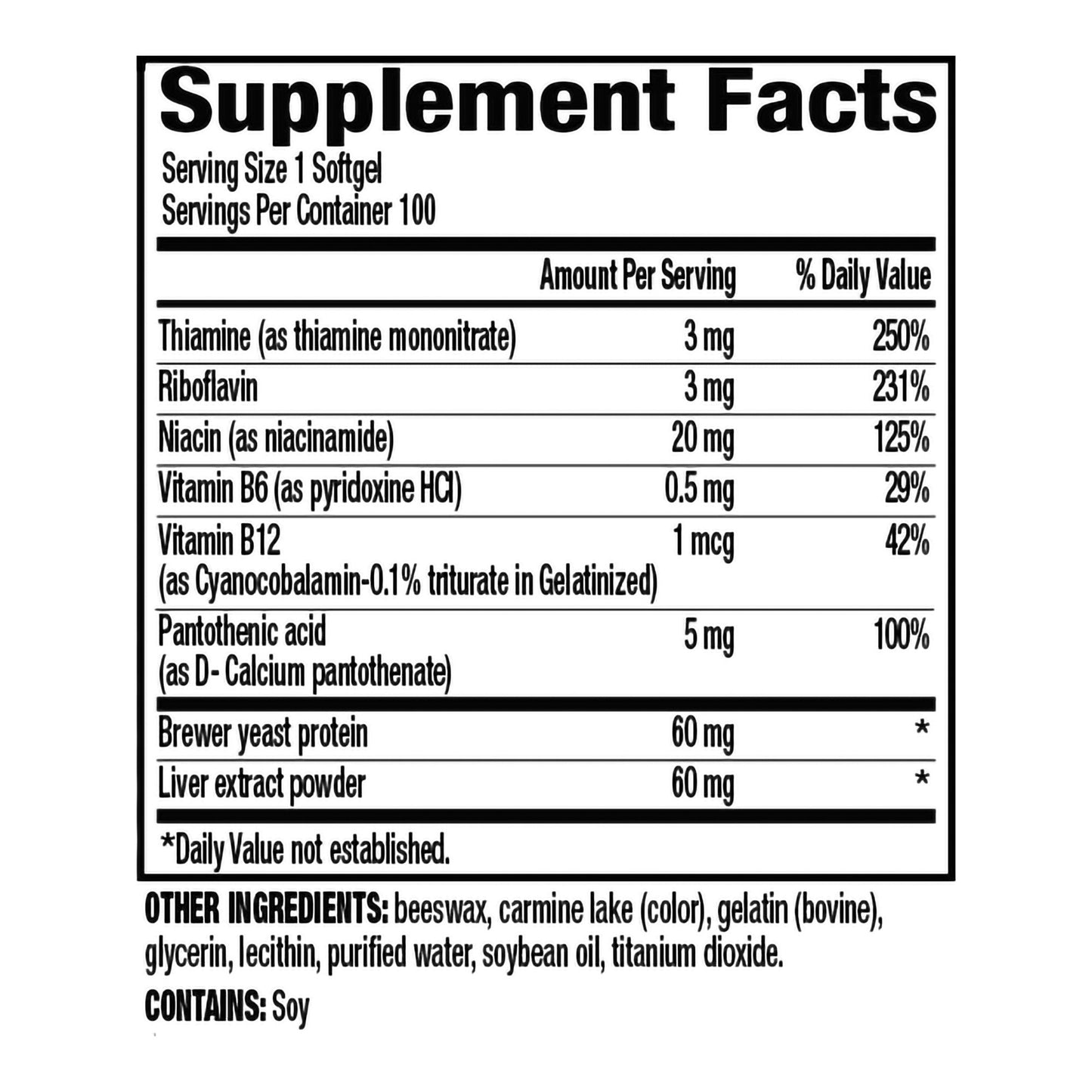 Major Pharmaceuticals Multivitamin Supplement Vitamin B 1 mcg Strength Capsule 100 per Bottle (1230344_BT)