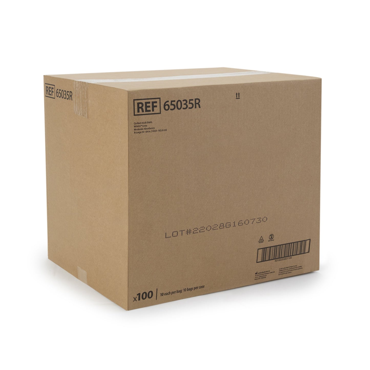 Wings™ Extra Quilted Unisex Adult Incontinence Brief X-Large Disposable Moderate Absorbency (780086_BG)