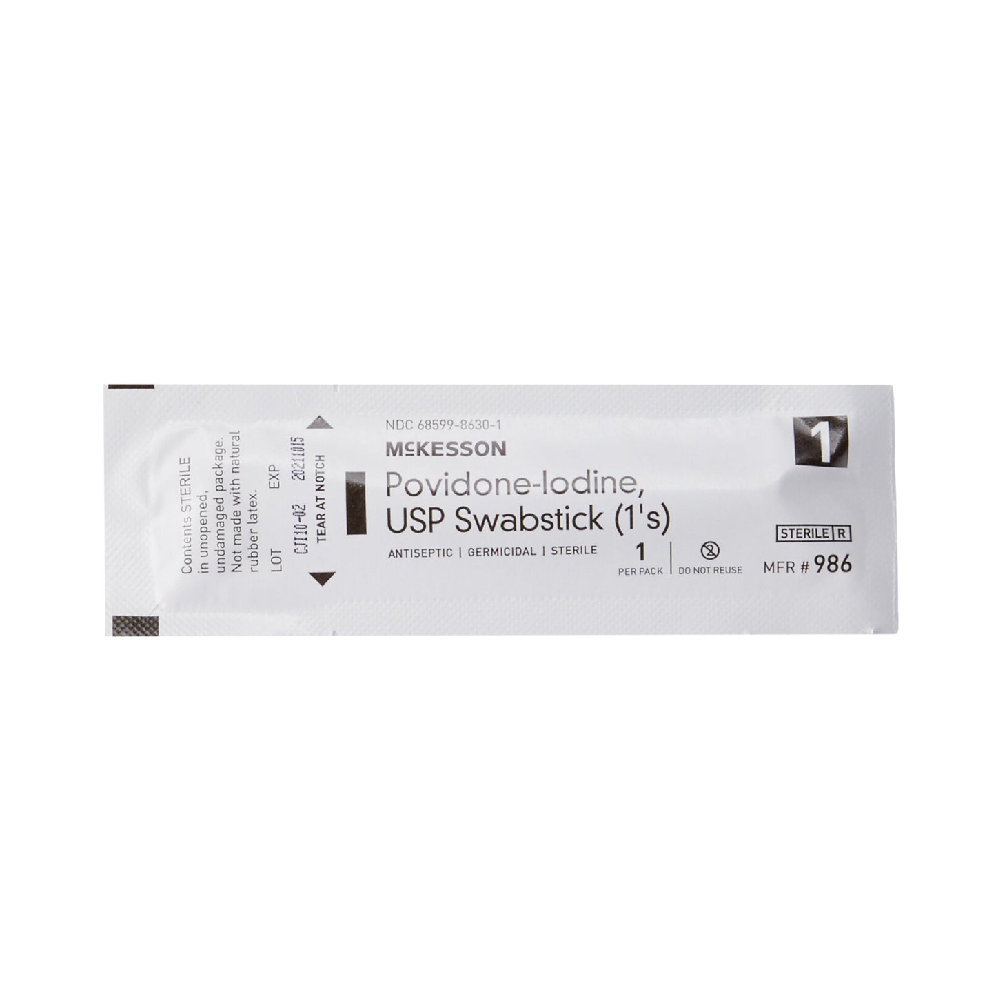 McKesson Impregnated Swabstick 10% Strength Povidone-Iodine Individual Packet Sterile (854752_CS)