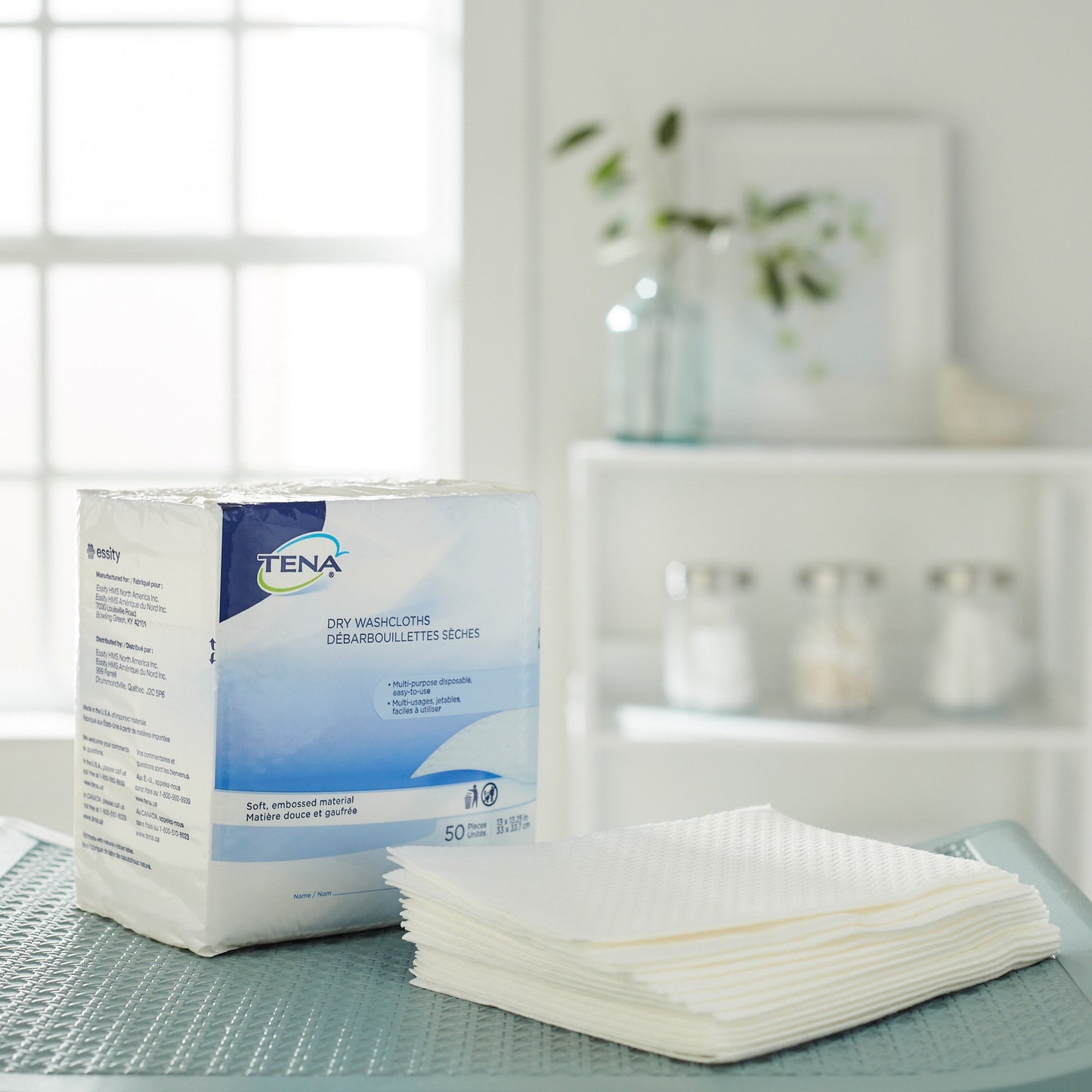 TENA® Washcloth 13 X 13-1/4 Inch White Disposable (450344_CS)
