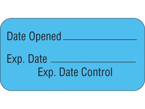 Shamrock Scientific Pre-Printed / Write On Label Auxiliary Label Blue Date Opened _____ / Exp. Date _____ / Expiration Date Control Black Quality Control Label 3/4 X 1-1/2 Inch (647857_RL)