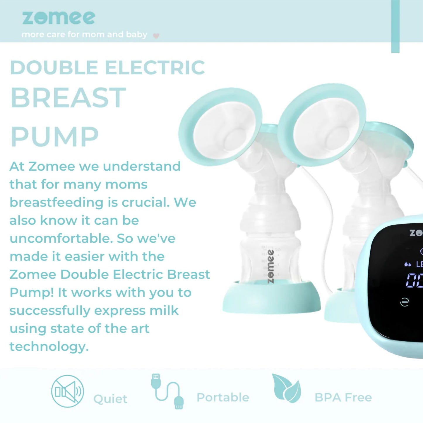 Zomee Z1 Double Electric Breast Pump Kit Zomee Z1 (1207188_EA)